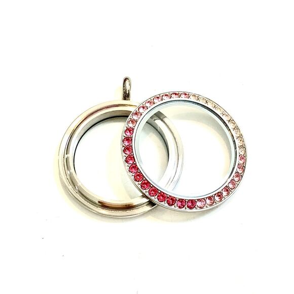 Pink Ombré Round Silver Locket #origami owl #breast cancer #stunning locket - Picture 3 of 4